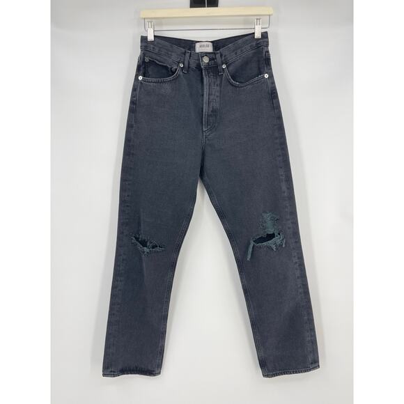 AGOLDE | 90’s Mid Rise Loose Smokestack Black Straight Leg Jeans 25 - Picture 3 of 11